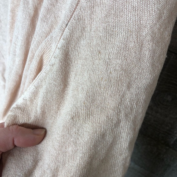 J. Jill silk metallic open front cardigan pink sweater - Picture 4 of 8